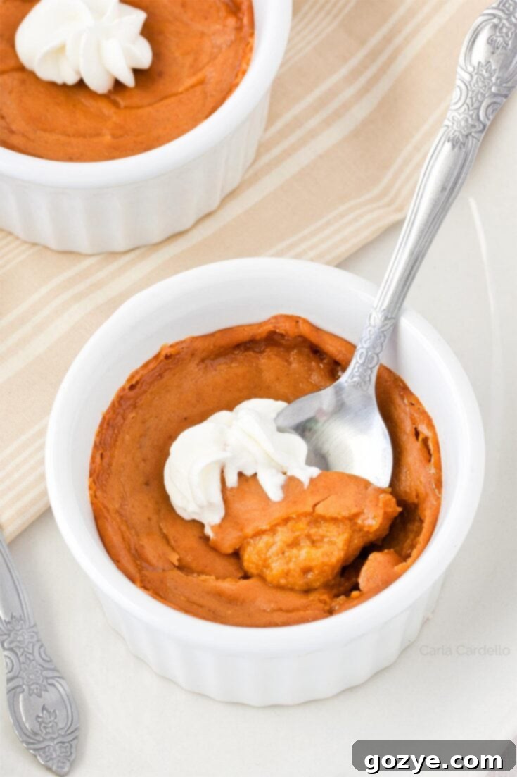 Eggless Pumpkin Pie for two