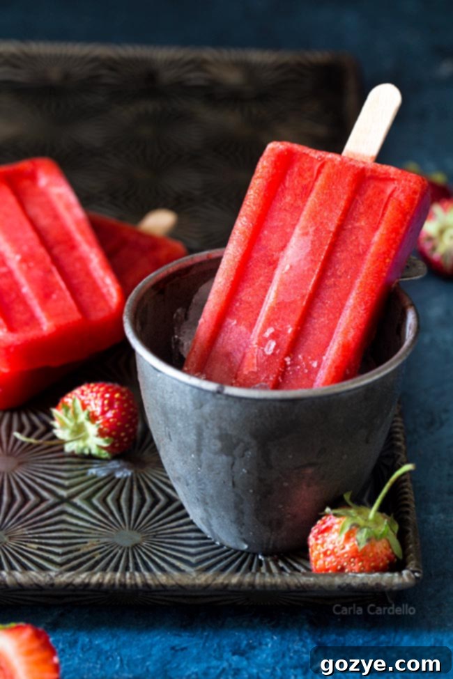 Strawberry Popsicles