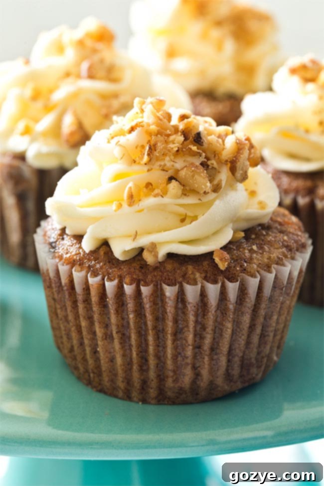 Personal Size Pineapple Carrot Cake Cupcakes 3 Close up of carrot cake cupcake