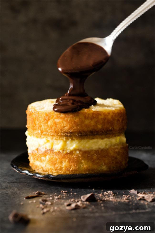 Chocolate Ganache for Mini Boston Cream Pie being prepared