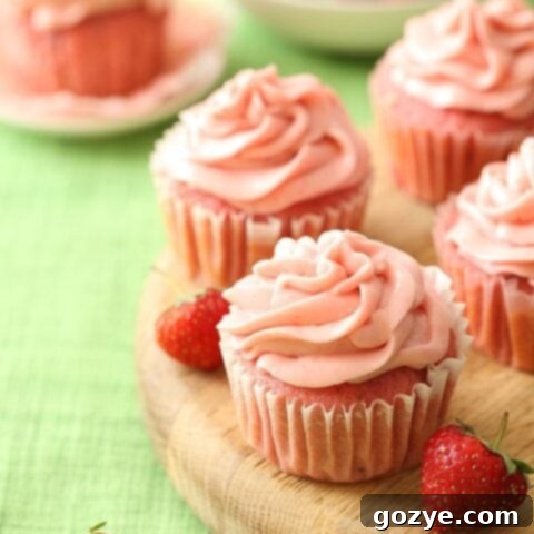Small Batch Strawberry Cupcakes