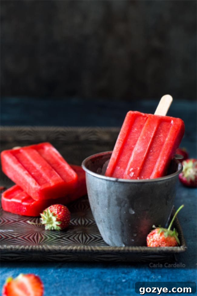 Strawberry Popsicles (Small Batch) for a refreshing summer treat