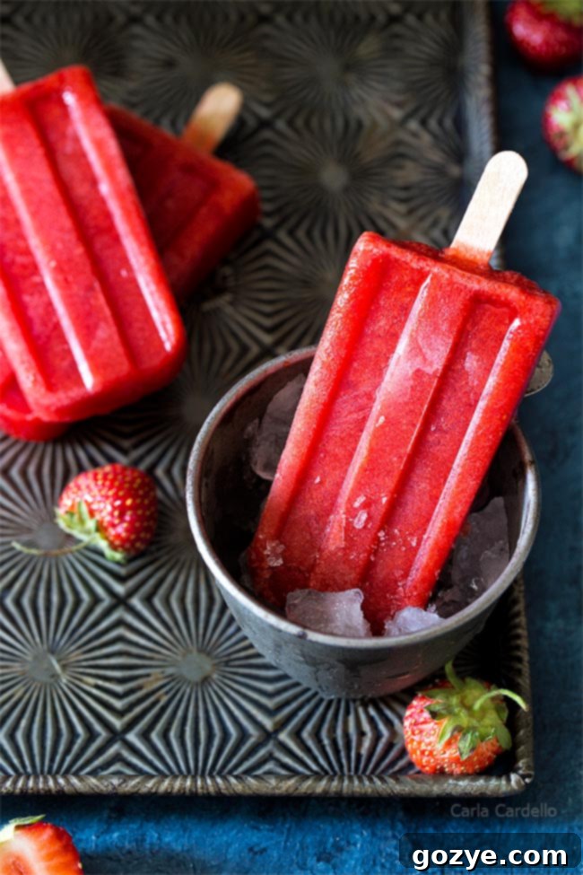 Homemade Strawberry Popsicles for a healthy and delicious snack