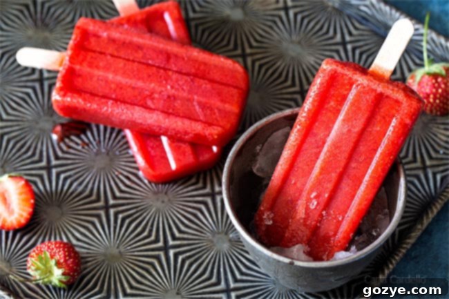 Strawberry Popsicle Recipe, simple and delicious