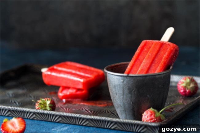 Small Batch of Strawberry Popsicles, perfect for any occasion