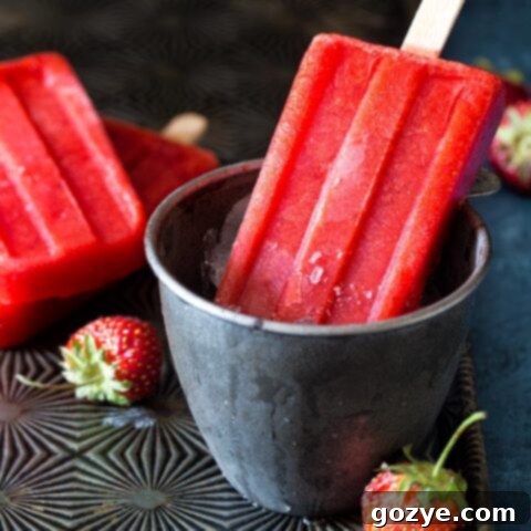 Small Batch Strawberry Popsicles