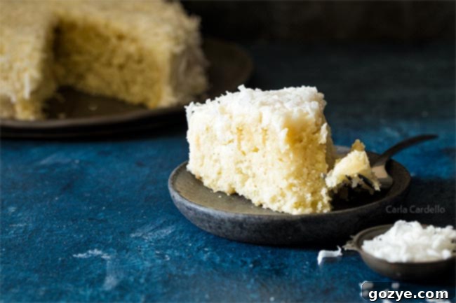 Slice of coconut cake for two