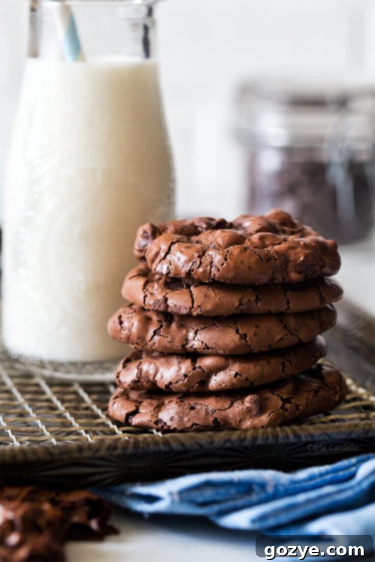 Chewy and rich Flourless Chocolate Cookies, a perfect dessert to use up just one egg white.