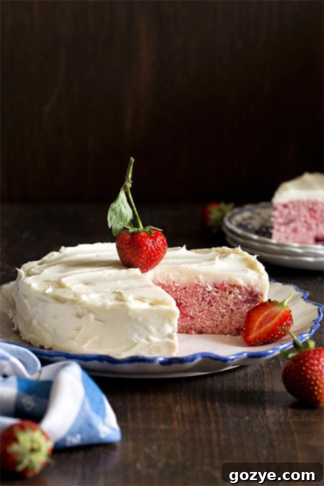 Delicious Small 6-inch Strawberry Cake made entirely from scratch with fresh strawberries, utilizing two egg whites.