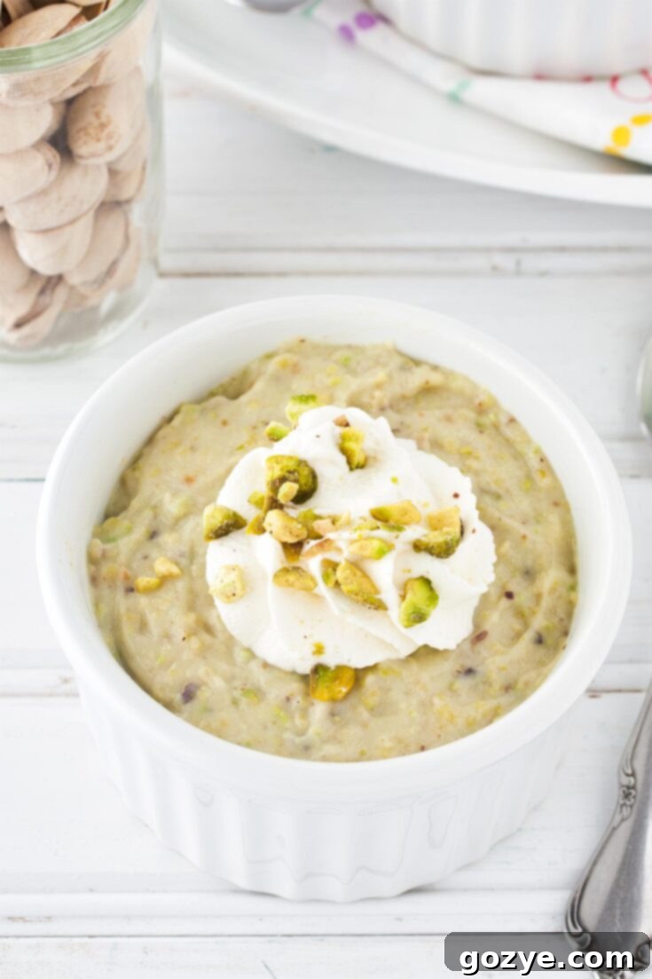 Pistachio Pudding for Two from Scratch, with one egg yolk
