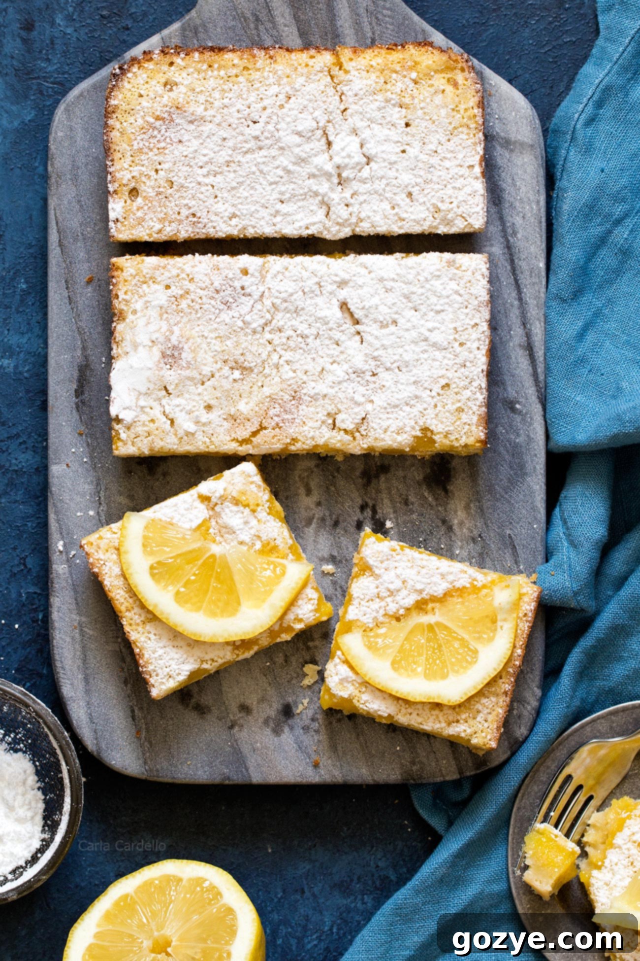 Small Batch Lemon Bars made in loaf pan