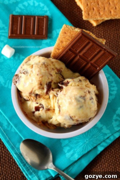 Smores Ice Cream recipe using two egg yolks