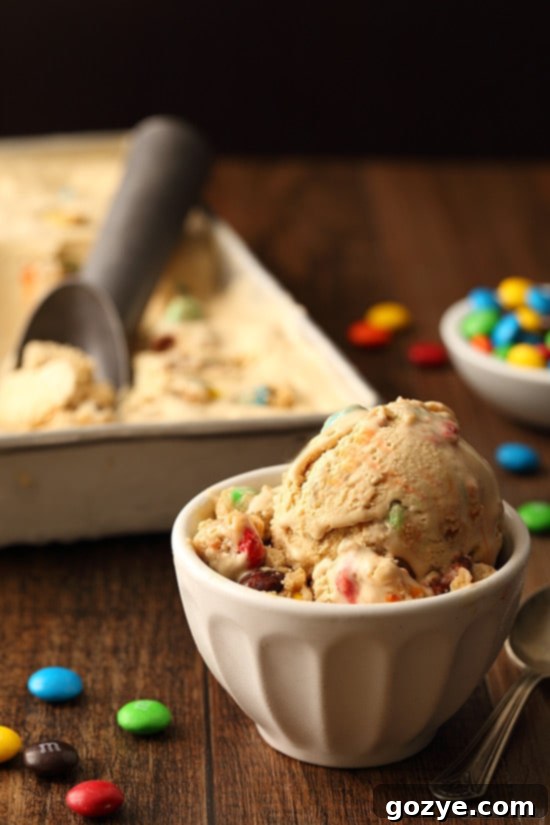 M&M Cookie Dough Ice Cream, an egg yolk recipe