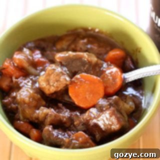 Stovetop Guinness Beef Stew For Two Recipe Card Image