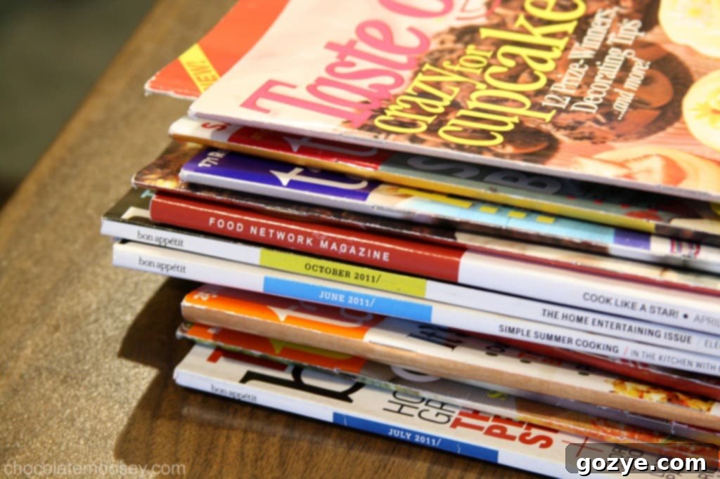 IMG_3427 Food magazines neatly stored in a decorative ottoman