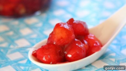 Homemade Cherry Pie Filling in a bowl with fresh cherries