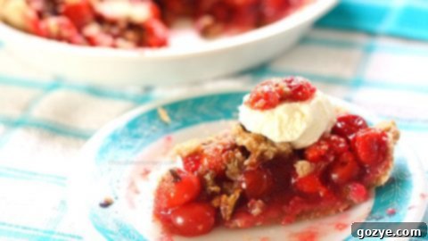 Cherry Crumble Pie with a golden streusel topping
