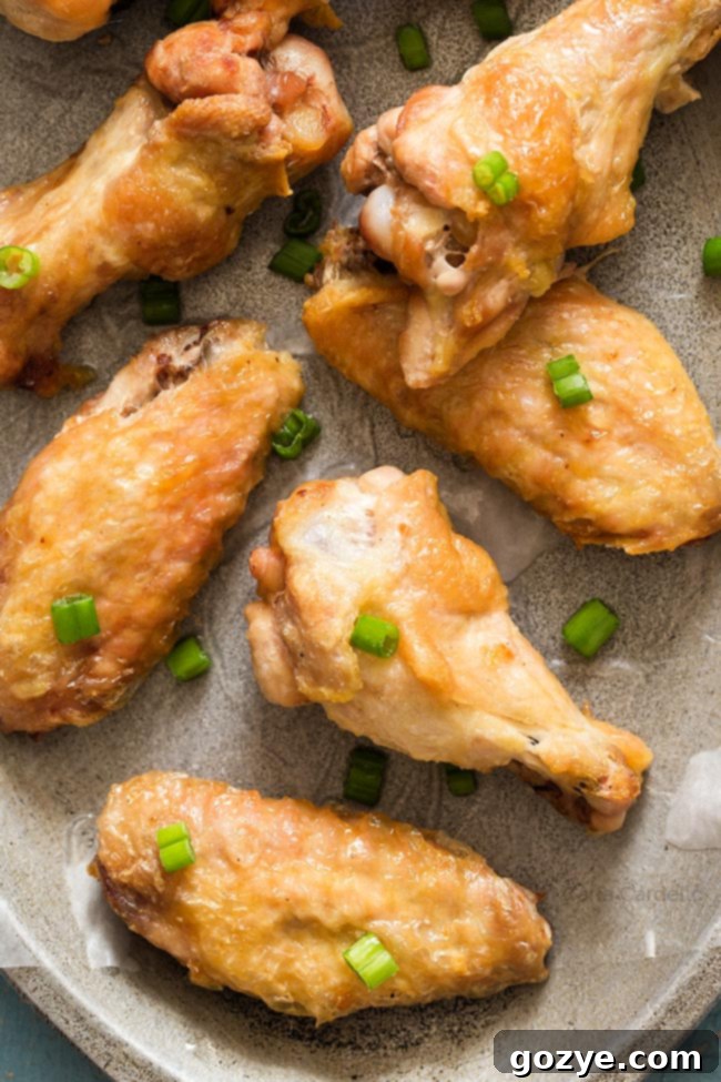 Close up of wings on a silver plate