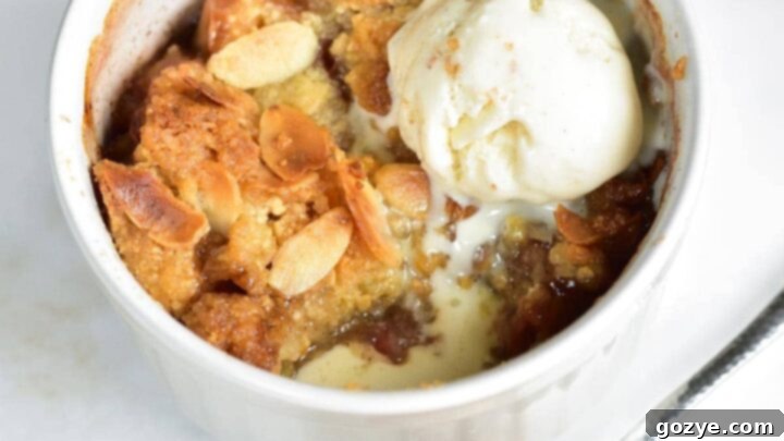 Rhubarb and Almond Crumble, a seasonal treat for dessert lovers.