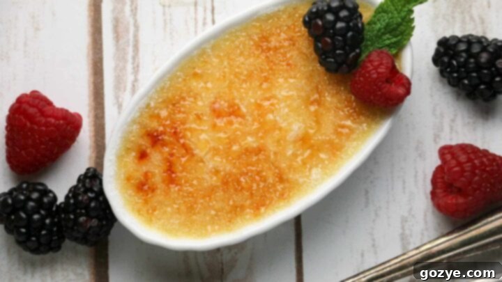 Creme Brulee For Two, with its signature caramelized sugar topping.