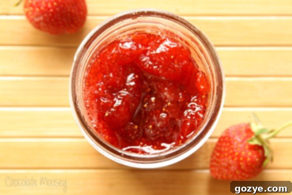 Strawberry jam in a jar