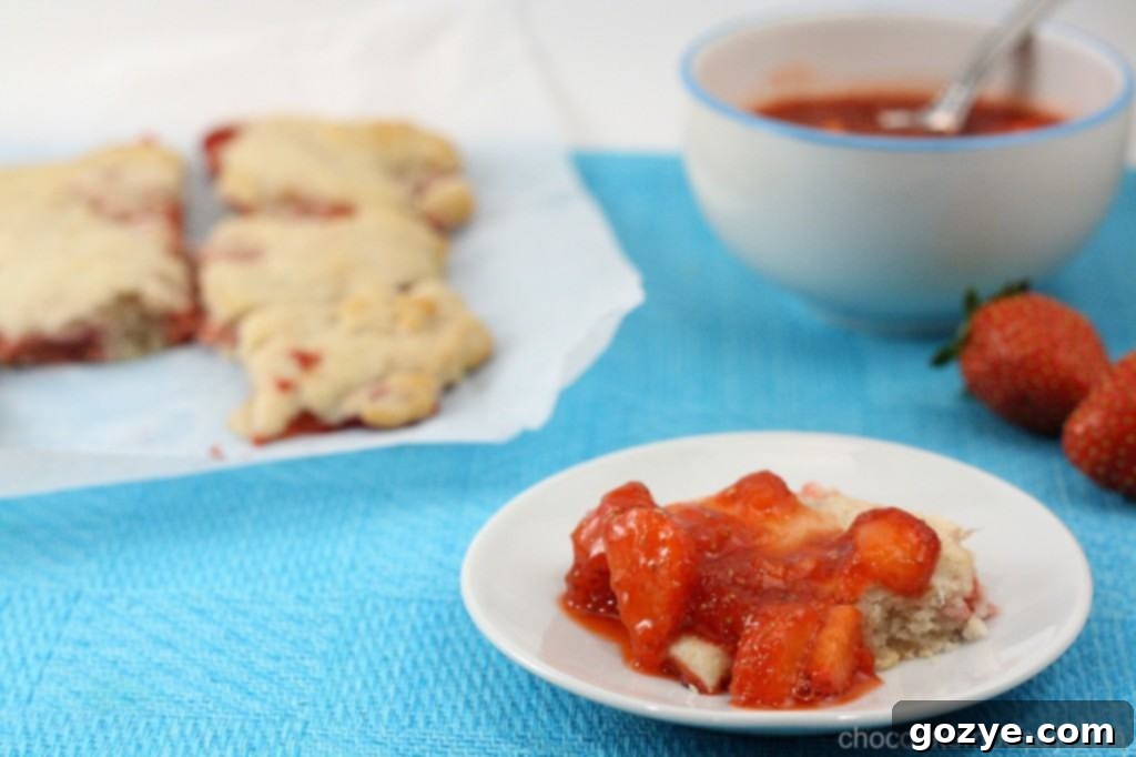 A bowl of homemade Strawberry Sauce, glistening and ready to be served