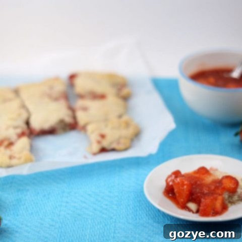 Strawberry Cream Biscuits With Strawberry Sauce recipe card image