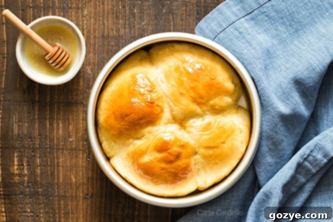 Homemade Small Batch Dinner Rolls 5 Round pan filled with small batch dinner rolls