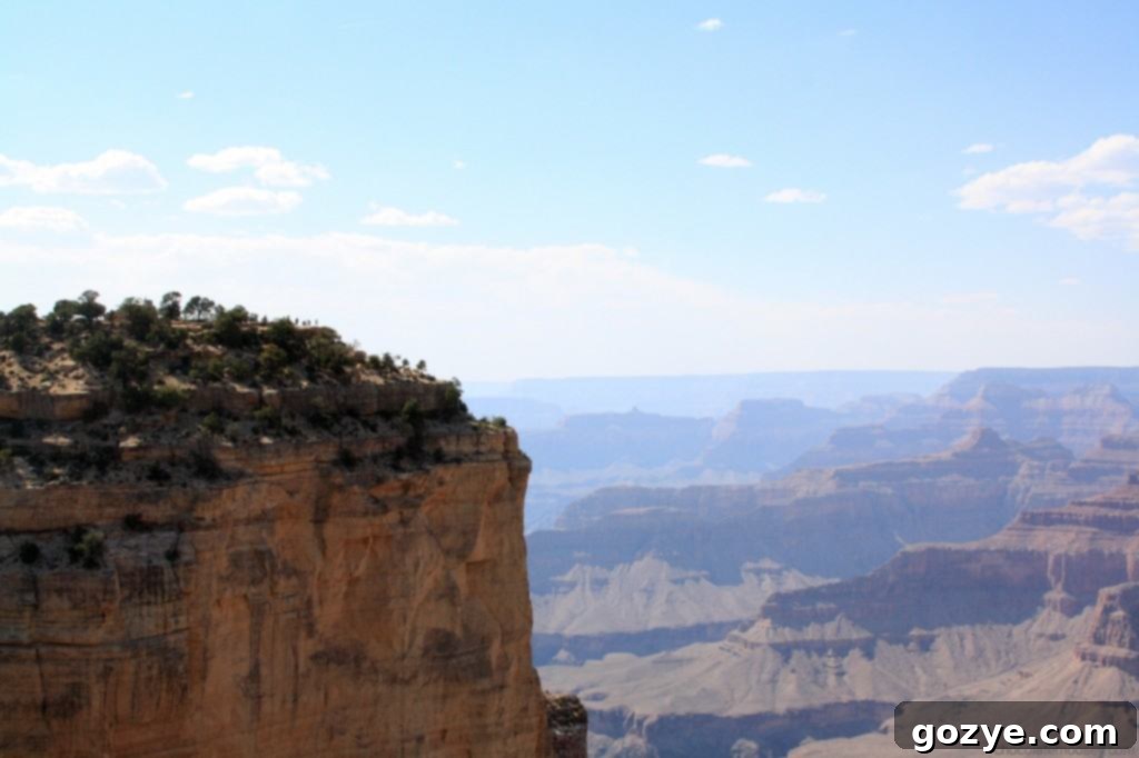 Another panoramic view of the Grand Canyon, bathed in soft light.