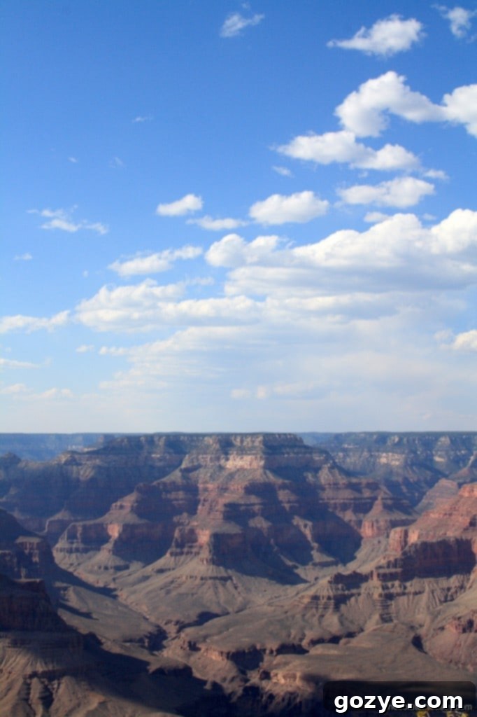 Vertical view emphasizing the incredible depth of the canyon.
