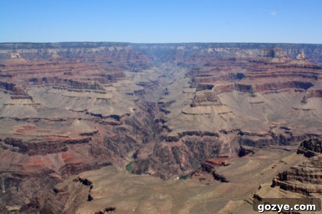 Another stunning vista of the Grand Canyon, focusing on the intricate rock layers.