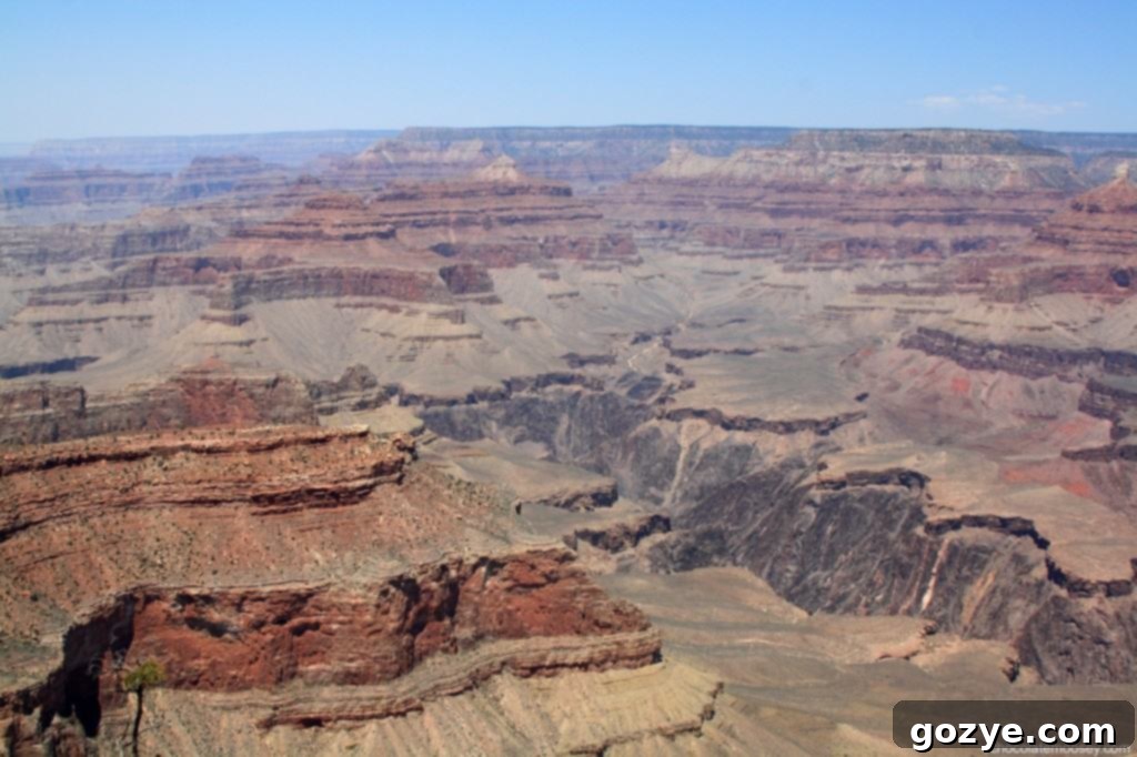 Detail of the Grand Canyon's rock formations, showing natural erosion patterns.