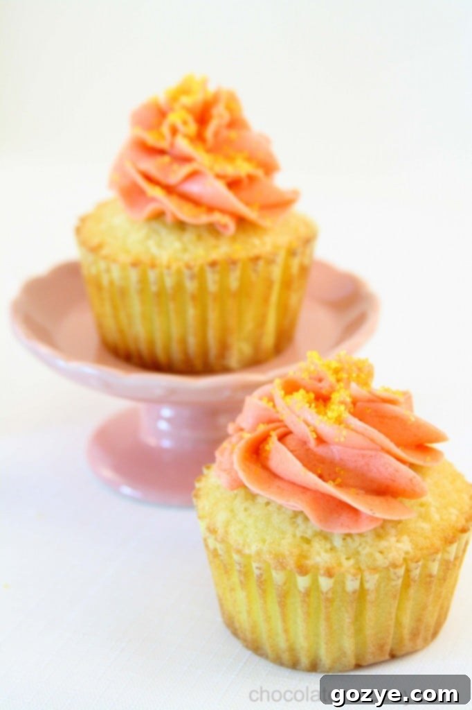 Close-up of a perfectly frosted Strawberry Lemonade Cupcake with a creamy swirl