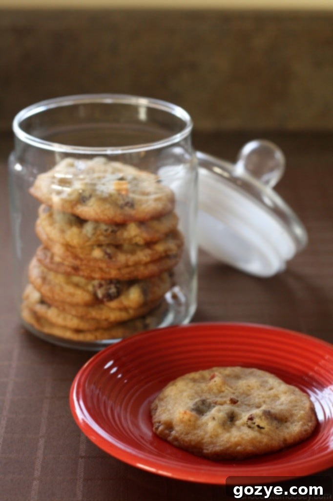Delicious Bacon and Dried Cherry Chocolate Chip Cookies, a unique sweet and salty treat
