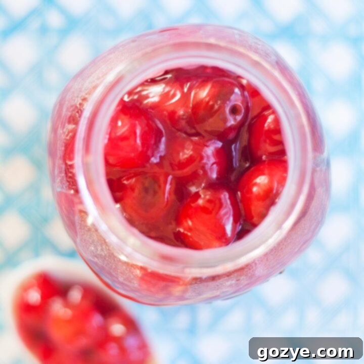 Homemade Cherry Pie Filling recipe photo in a jar, ready for use