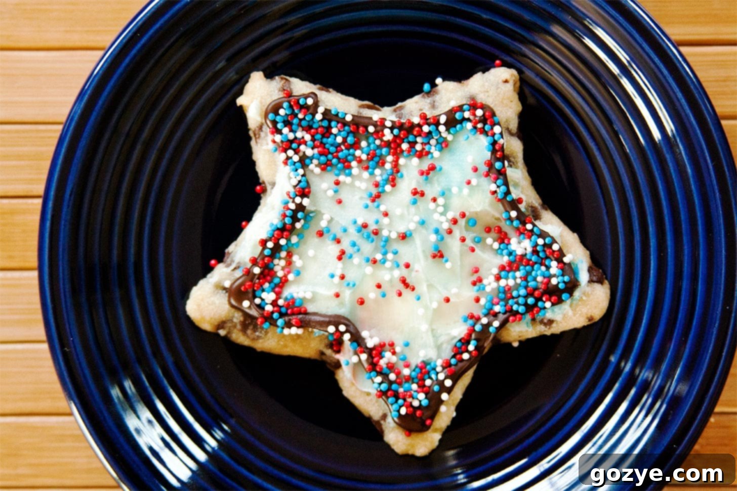 Star shaped chocolate chip cut out cookie