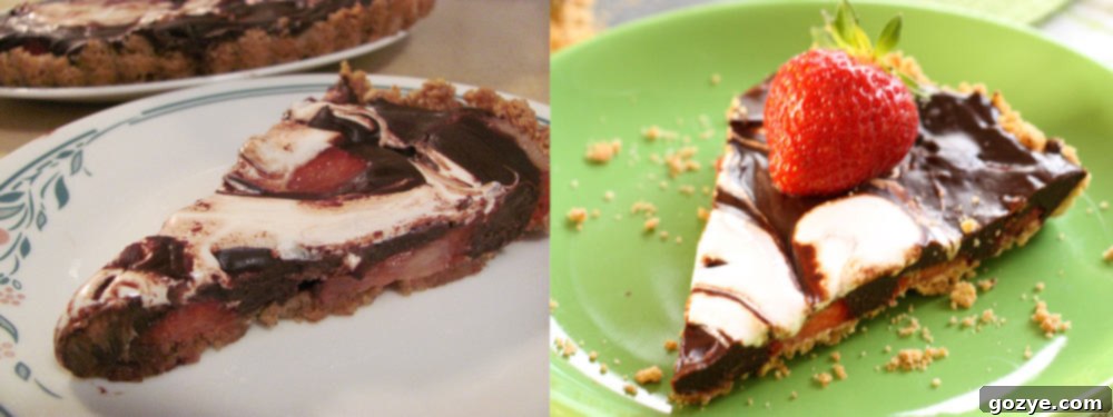 Comparison of Strawberry Smores Tart photography from 2011 (left) and 2012 (right), illustrating one year of progress