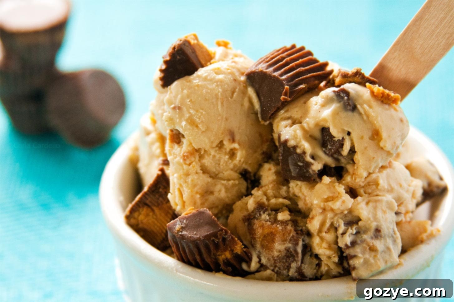 Close up of peanut butter cup ice cream
