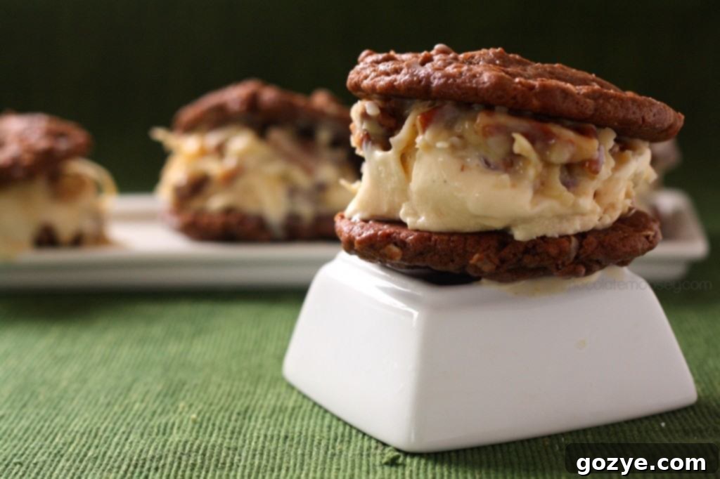 German Chocolate Ice Cream Sandwich Cookies
