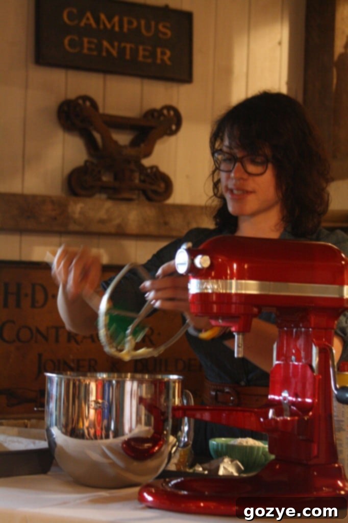 Joy the Baker demonstrating making Toasted Marshmallow Squares