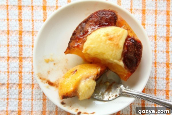 Cheesecake Stuffed Peaches | www.chocolatemoosey.com
