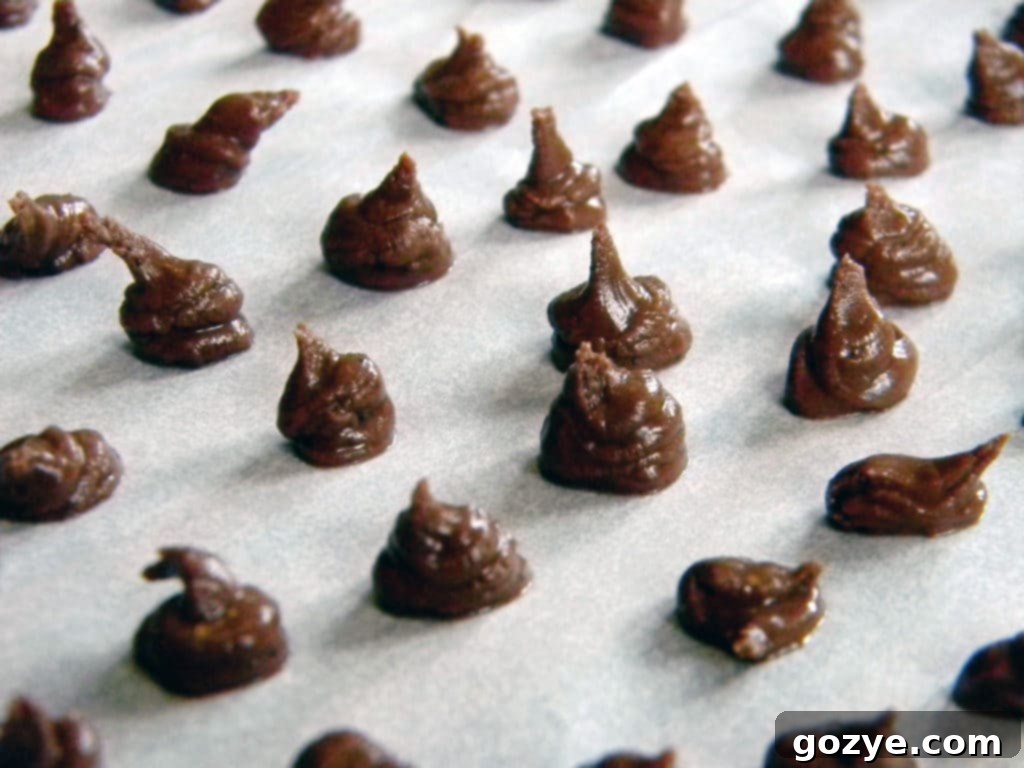 Homemade raspberry chocolate chips on parchment paper