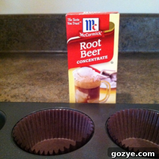 A bottle of Root Beer Extract, essential for authentic flavor