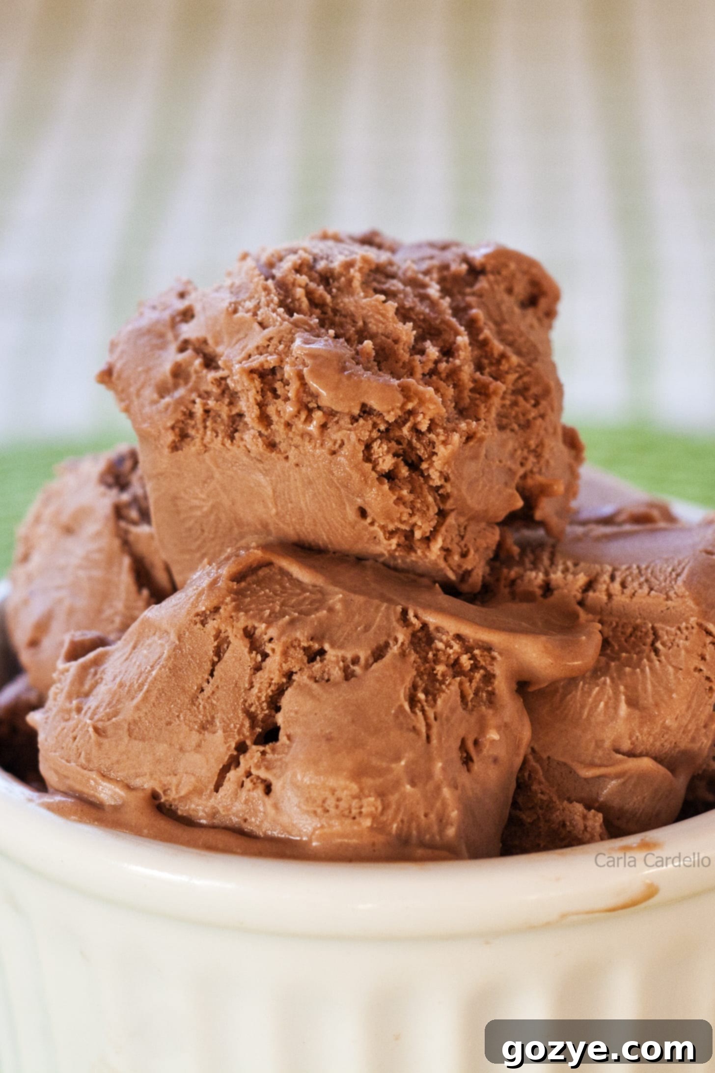 Nutella Ice Cream in white bowl