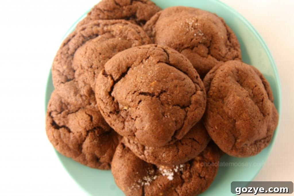 Stack of Peanut Butter-Stuffed Chocolate Cookies, perfect for gifting