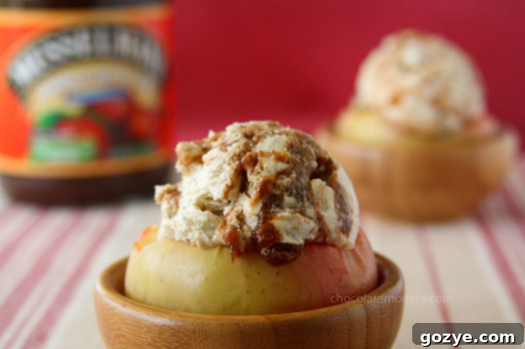 Close-up of Apple Butter Cheesecake Ice Cream with a prominent swirl