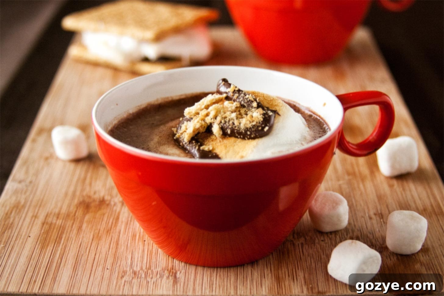 S'mores Hot Chocolate 6 Hot chocolate and s'mores together in one cup, garnished