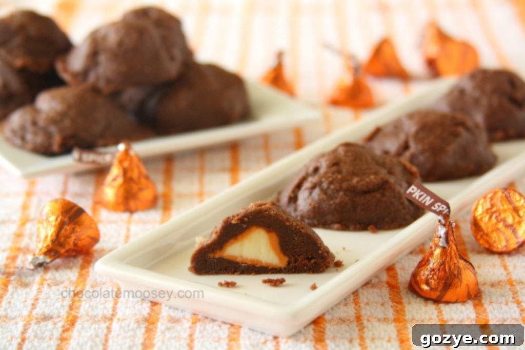 Stuffed Pumpkin Spice Kiss Cookies, a delightful fall treat