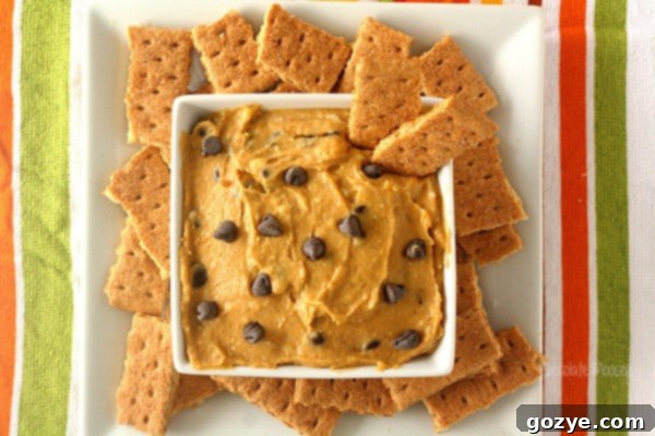 Pumpkin Chocolate Chip Cookie Dough Dip served with dippers