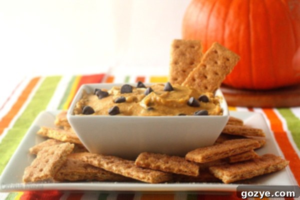 Close-up of creamy Pumpkin Chocolate Chip Cookie Dough Dip